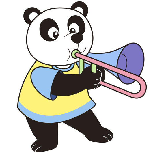 Cartoon Panda Playing Trombone Wall Decal