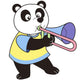 Cartoon Panda Playing Trombone Wall Decal