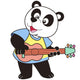 Cartoon Panda Playing Guitar Wall Decal