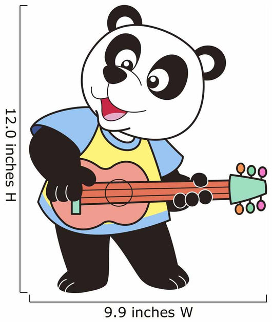 Cartoon Panda Playing Guitar Wall Decal