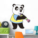 Cartoon Panda Playing Clarinet Wall Decal