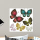 Set fantasy vintage butterfly Wall Decal