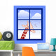 Giraffe outside Window Wall Mural