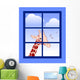 Giraffe outside Window Wall Mural