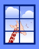 Giraffe outside Window Wall Mural
