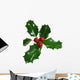 Holly Isolated on White Wall Decal