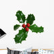 Holly Isolated on White Wall Decal