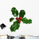 Holly Isolated on White Wall Decal