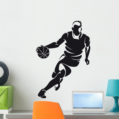 Basketball Player Silhouette shown on a wall
