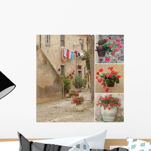 Italian Style Backyard Collage Wall Mural