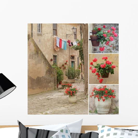 Italian Style Backyard Collage Wall Mural