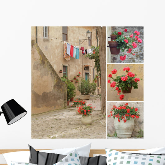 Italian Style Backyard Collage Wall Mural