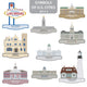Symbols of US cities Wall Decal