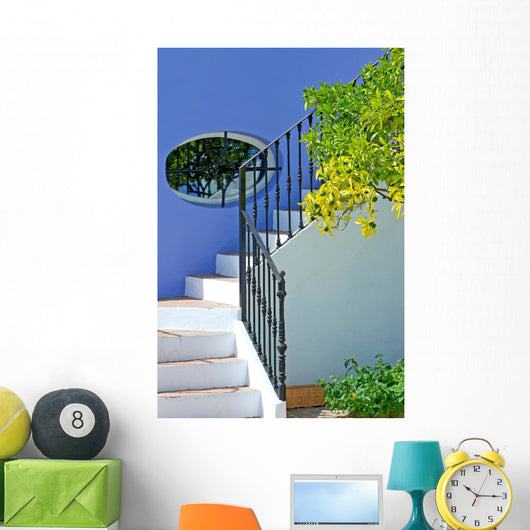steps of house in spanish pueblo Wall Mural