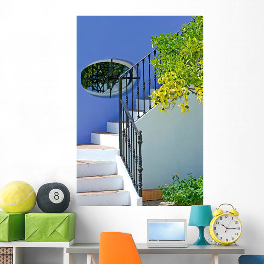 steps of house in spanish pueblo Wall Mural