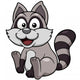 Vector Illustration of cartoon raccoon Wall Decal
