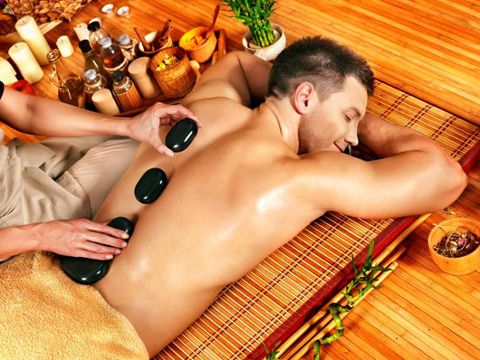 Man Getting Stone Therapy