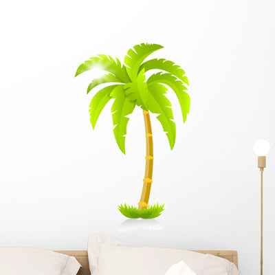 Palm Wall Decal shown on a wall