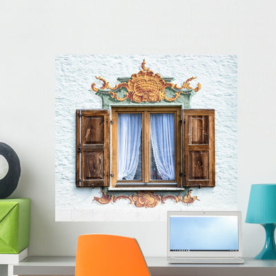 Bavarian Window Wall Mural shown on a wall