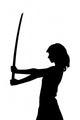Girl with Katana Studio Wall Decal