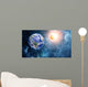 Earth and moon in space Wall Mural