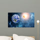 Earth and moon in space Wall Mural