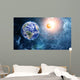 Earth and moon in space Wall Mural