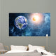 Earth and moon in space Wall Mural
