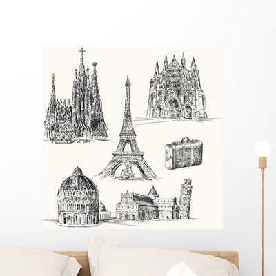 Travel over Europe shown on a wall