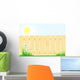 Wooden Fence Grass and Wall Mural