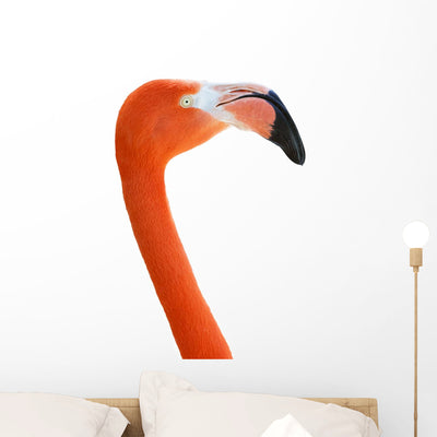 Flamingo Head Wall Decal shown on a wall