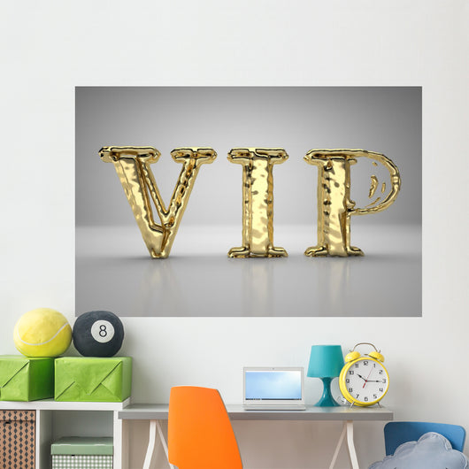 VIP Gold Letters Wall Decal -  – Wallmonkeys