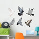 White Six Doves Wall Decal
