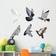 White Six Doves Wall Decal