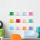 Coloured Coffee Cups Wall Decal Sticker Set