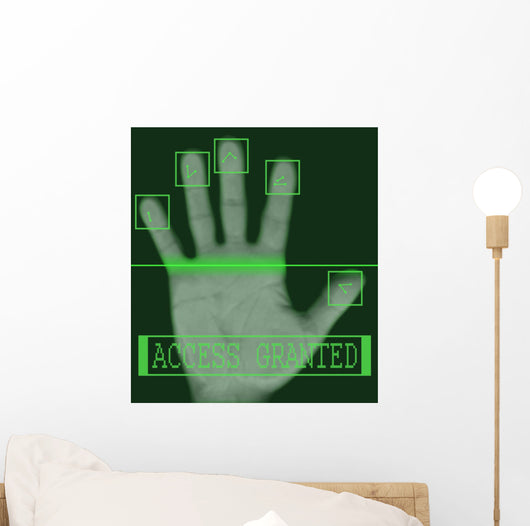 Electronic biometric fingerprint scanning Wall Mural