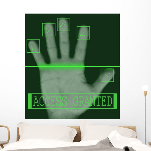 Electronic biometric fingerprint scanning Wall Mural