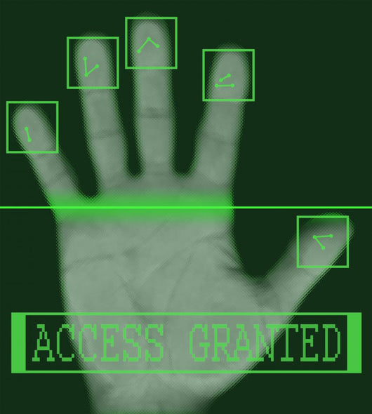 Electronic biometric fingerprint scanning Wall Mural