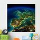Night Earth. A piece of Europe - Spain, Portugal, France Wall Mural