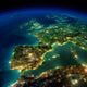 Night Earth. A piece of Europe - Spain, Portugal, France Wall Mural