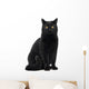 Black Cat Sitting and Looking at Camera Wall Decal