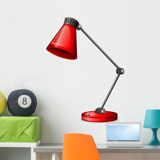 A red desk lampshade Wall Decal