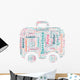 European Cities Bag Shaped Vector Word Cloud on white background Wall Decal