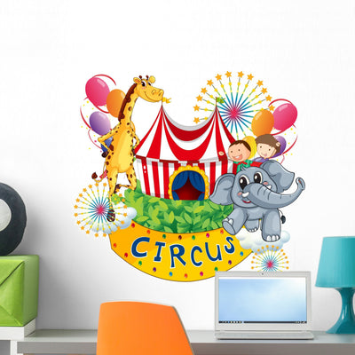 Circus Show with Kids shown on a wall