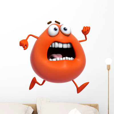 3D Cartoon Cute Red shown on a wall