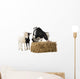 Cow and Two Goats Eating Hay Wall Decal