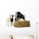 Cow and Two Goats Eating Hay Wall Decal