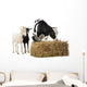 Cow and Two Goats Eating Hay Wall Decal