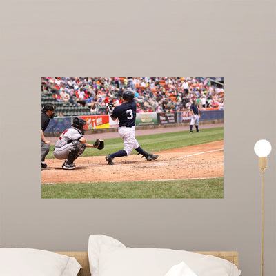 Baseball Batter Swinging shown on a wall