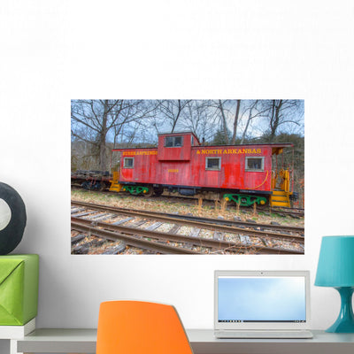 Vintage Caboose shown on a wall